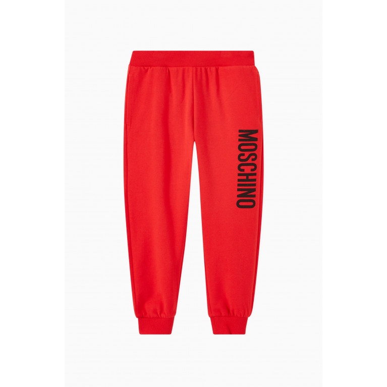 Moschino - Logo Print Sweatpants in Cotton Red