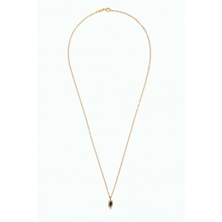 Awe Inspired - Amulet Lapis Lazuli Necklace in 14kt Gold Vermeil
