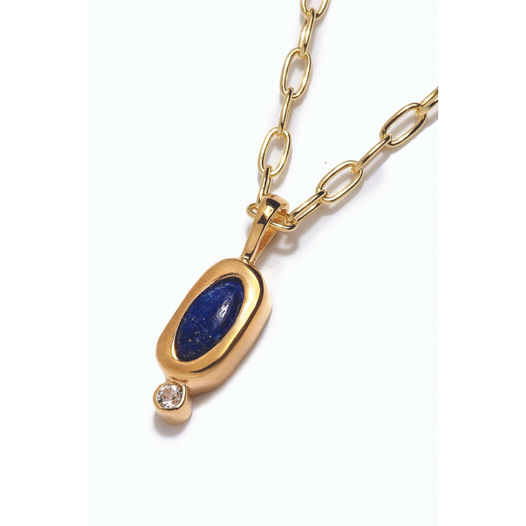 Awe Inspired - Amulet Lapis Lazuli Necklace in 14kt Gold Vermeil