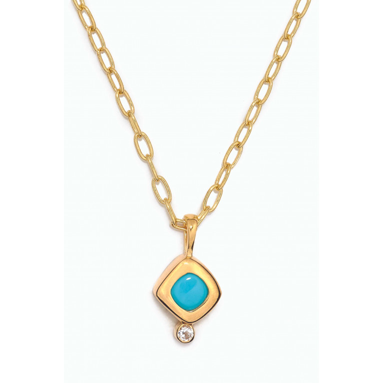 Awe Inspired - Amulet Turquoise Necklace in 14kt Gold Vermeil