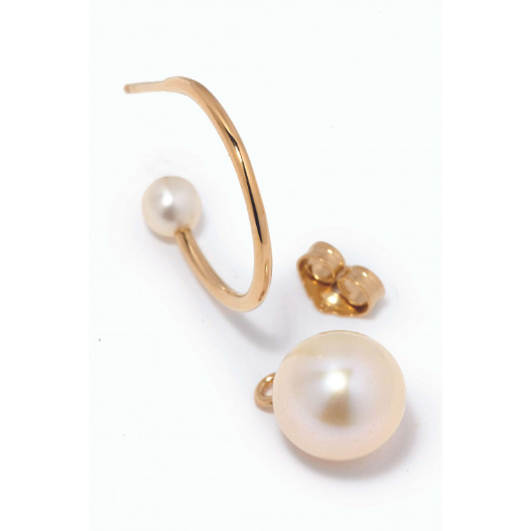 Awe Inspired - Freshwater Double Pearl Hoops in 14kt Gold Vermeil