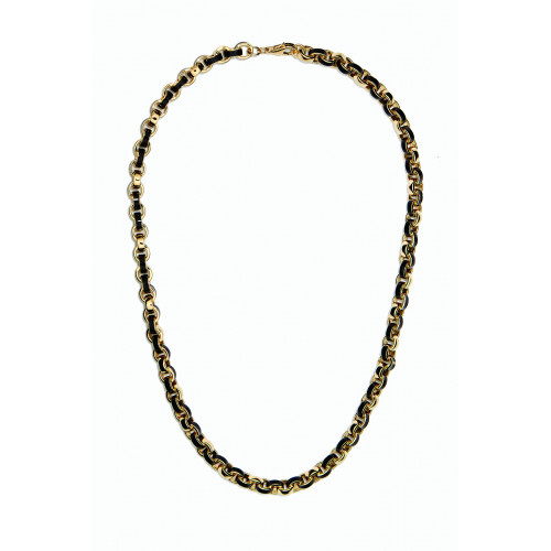 Awe Inspired - Chunky Enamel Necklace in 14kt Gold Vermeil Black