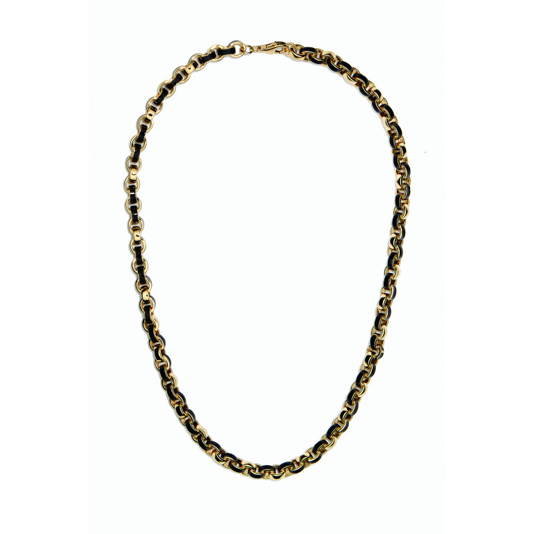 Awe Inspired - Chunky Enamel Necklace in 14kt Gold Vermeil Black