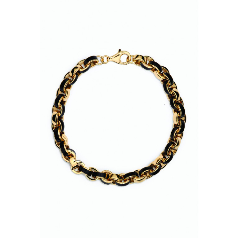 Awe Inspired - Chunky Enamel Bracelet in 14kt Gold Vermeil Black