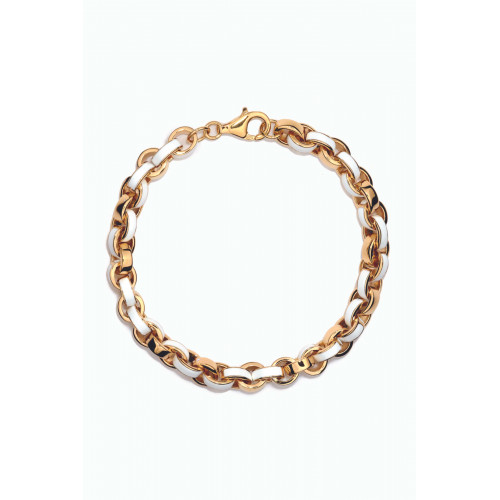 Awe Inspired - Chunky Enamel Bracelet in 14kt Gold Vermeil White