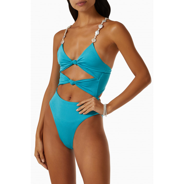 Maygel Coronel - Hereida Cut-out One-piece Swimsuit in Lycra