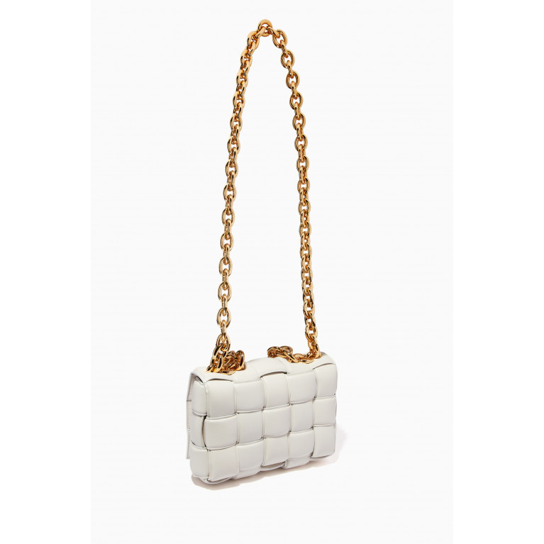Bottega Veneta - Chain Cassette Padded Crossbody Bag in Intreccio Leather