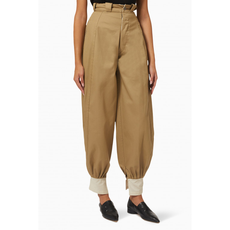 Maison Margiela - Gathered Pants in Cotton-blend Twill