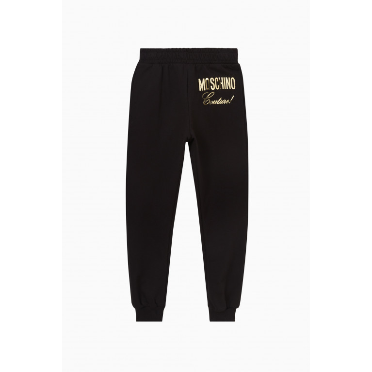 Moschino - Logo Print Sweatpants in Cotton Black