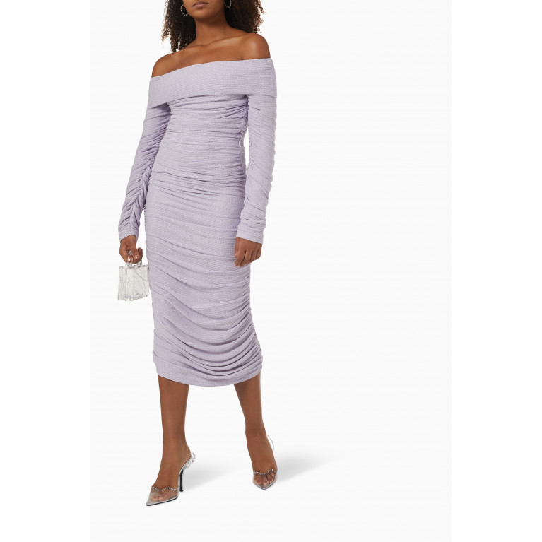 Bronx and Banco - Amara Ruched Midi Dress in Jersey Knit