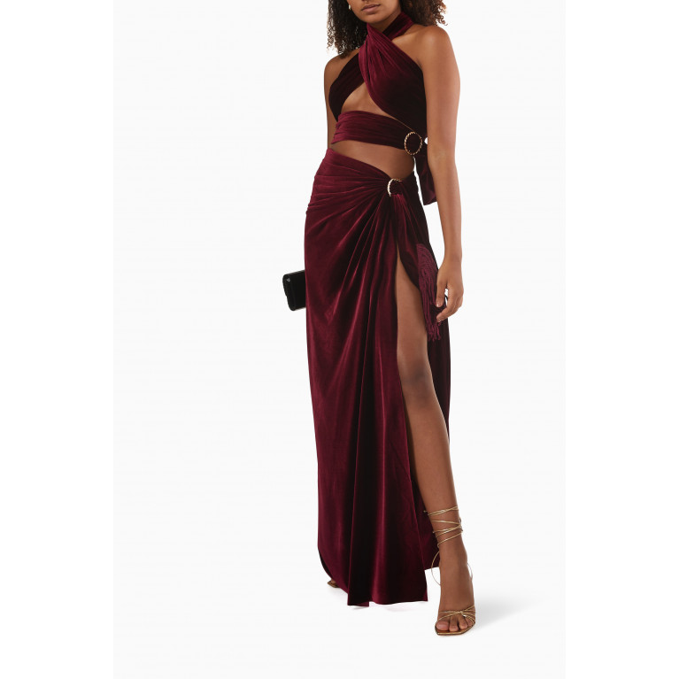 Bronx and Banco - Cleopatra Wrap Maxi Dress in Velvet