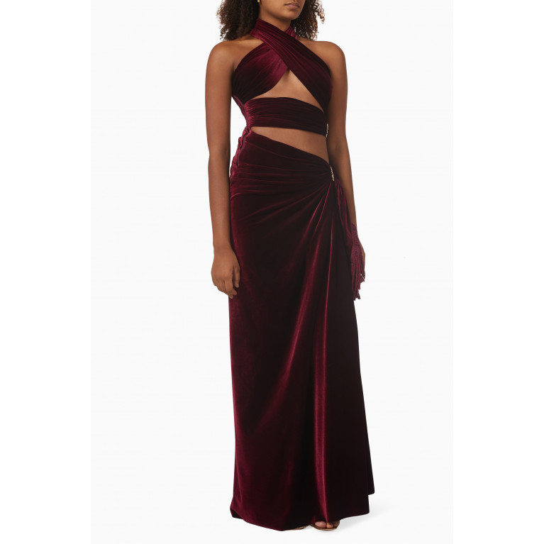 Bronx and Banco - Cleopatra Wrap Maxi Dress in Velvet