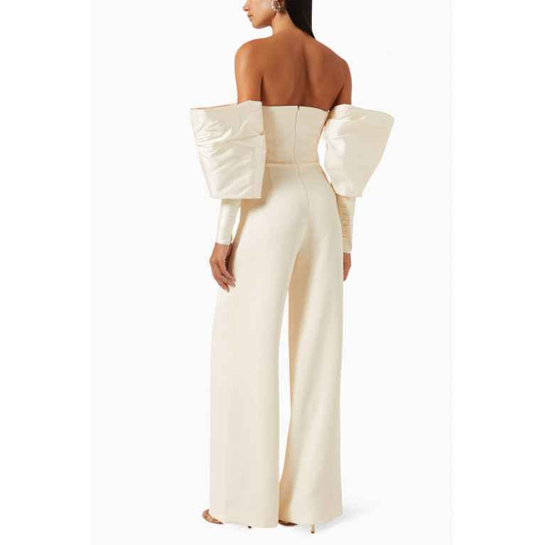 Nafsika Skourti - Imperial Jumpsuit with Couture Sleeves in Crepe