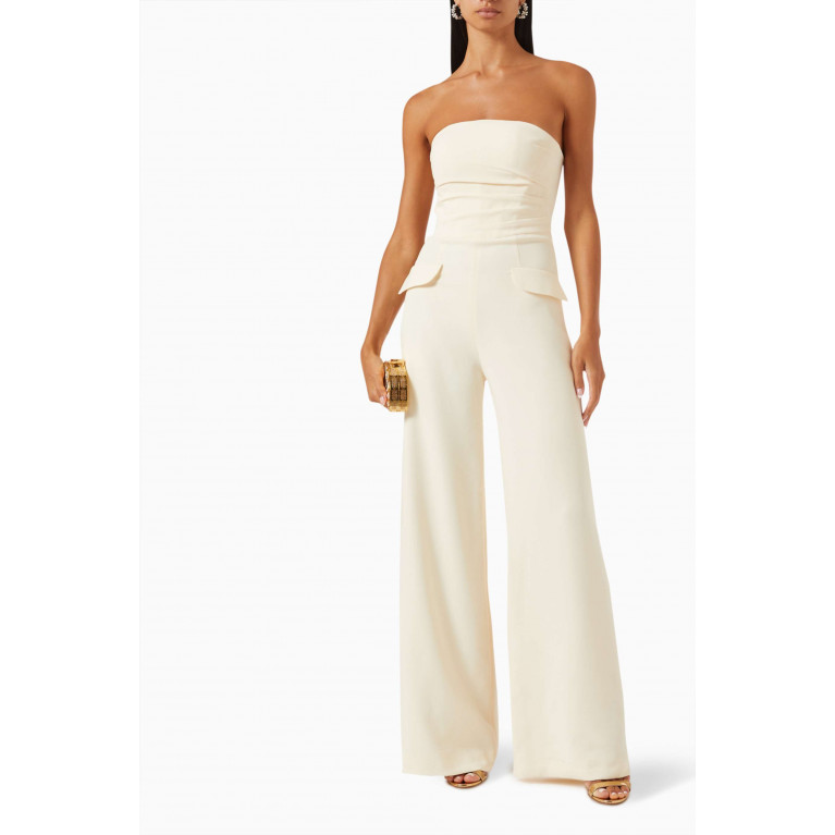 Nafsika Skourti - Imperial Jumpsuit with Couture Sleeves in Crepe
