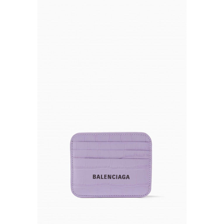 Balenciaga - Cash Card Holder in Shiny Crocodile Embossed Calfskin