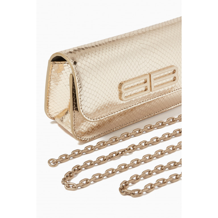 Balenciaga - Gossip Wallet in Metallised Snake-embossed Leather