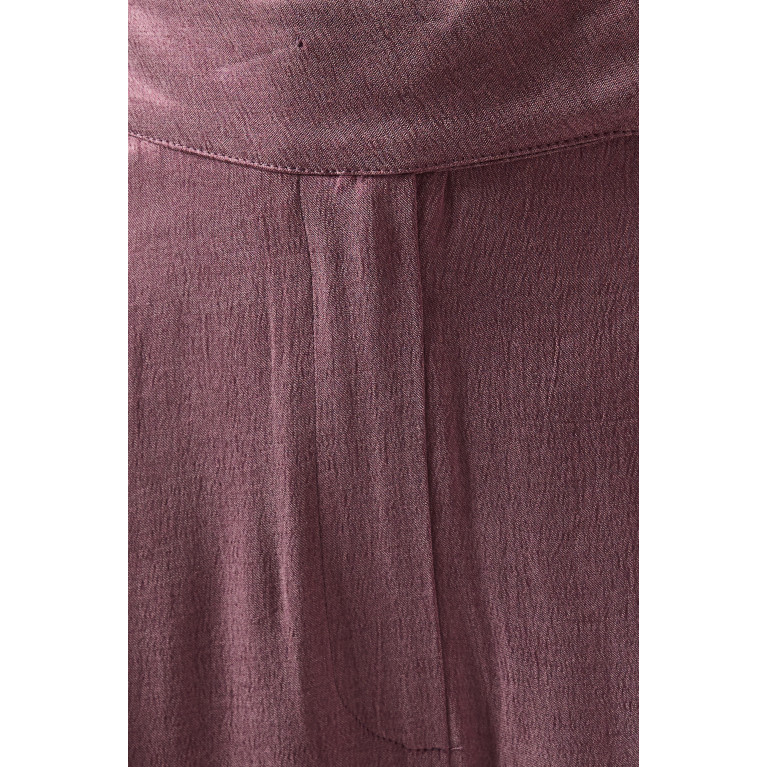 Mimya - Wide-leg Pants in Satin Purple
