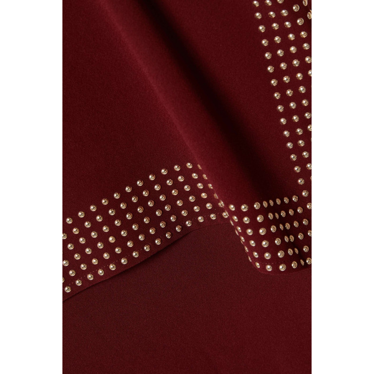 Mimya - Studded Long Sleeve Midi Dress Burgundy