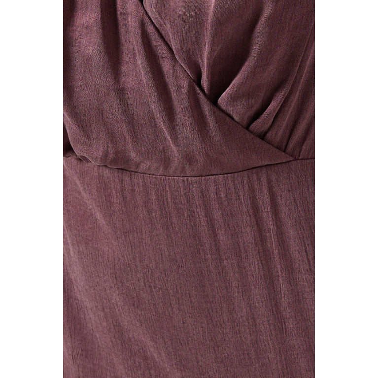 Mimya - Asymmetric Midi Dress in Satin Purple