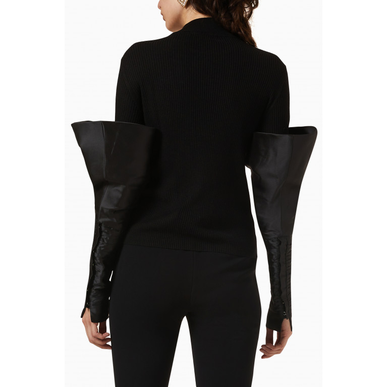 Nafsika Skourti - Couture Sleeves Turtleneck Top in Knit