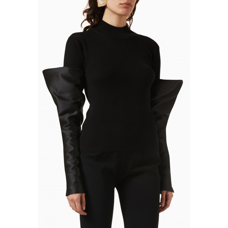 Nafsika Skourti - Couture Sleeves Turtleneck Top in Knit