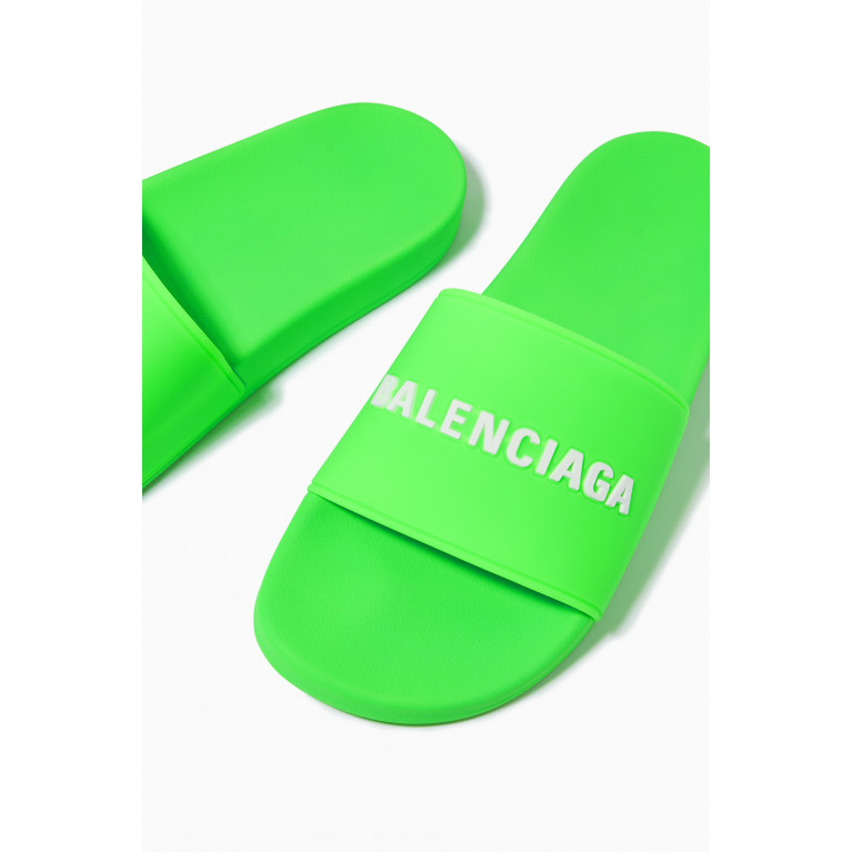 Balenciaga - Logo Pool Slides in Rubber