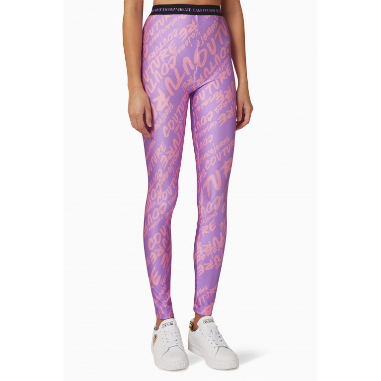 Versace Jeans Couture - Logo Loggings in Stretch Jersey Purple