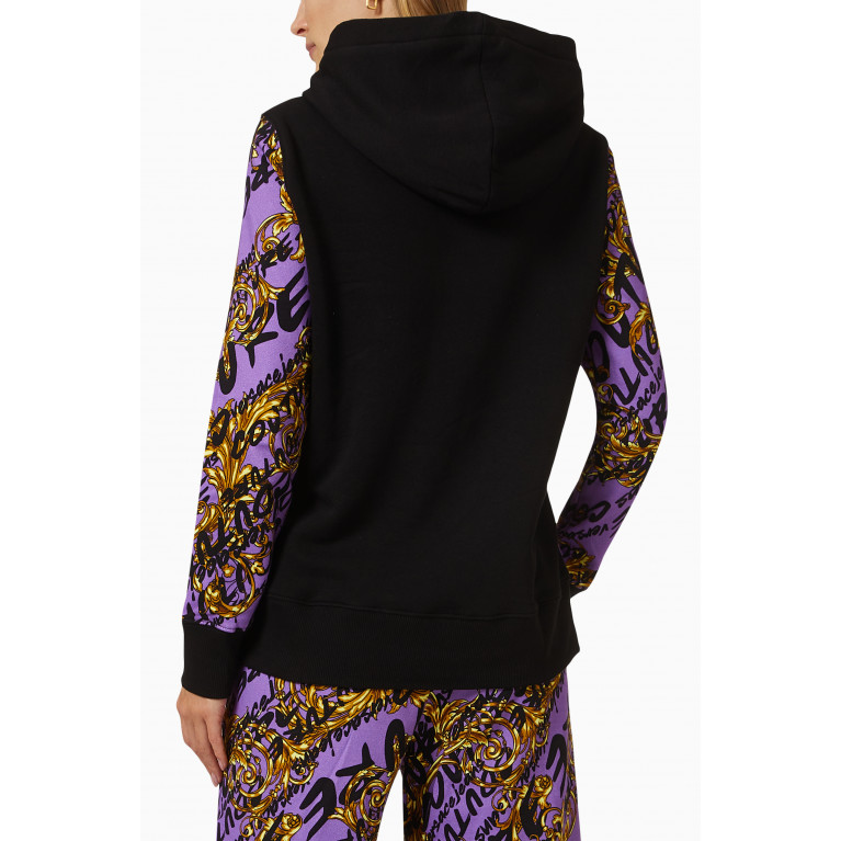 Versace Jeans Couture - Logo Patterned Hoodie in Cotton