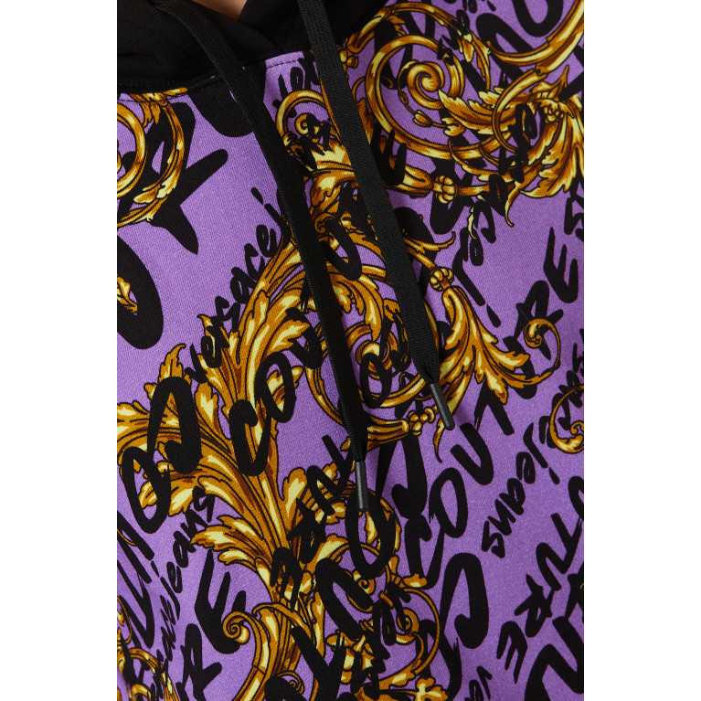 Versace Jeans Couture - Logo Patterned Hoodie in Cotton