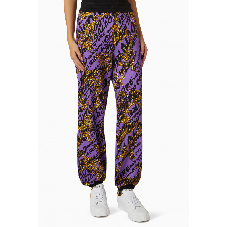 Versace Jeans Couture - Logo Patterned Sweatpants in Cotton