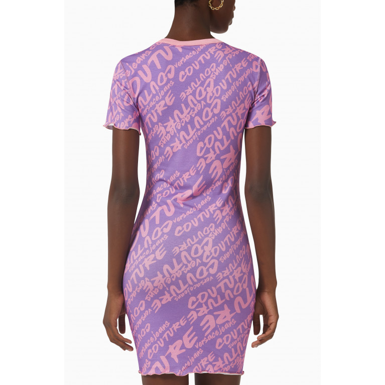 Versace Jeans Couture - Logo Brush Mini Dress in Jersey