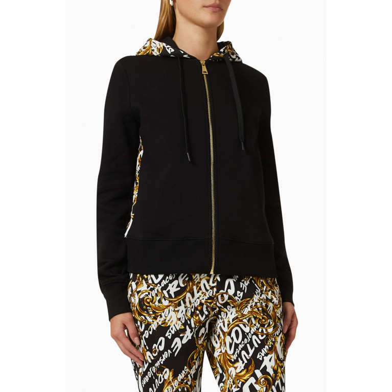 Versace Jeans Couture - Logo Graphic Print Hoodie in Pure Cotton