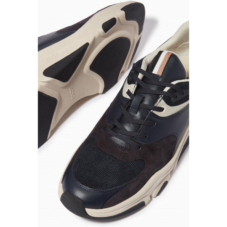 Boss - Asher Runn Sneakers in Smooth Leather & Suede