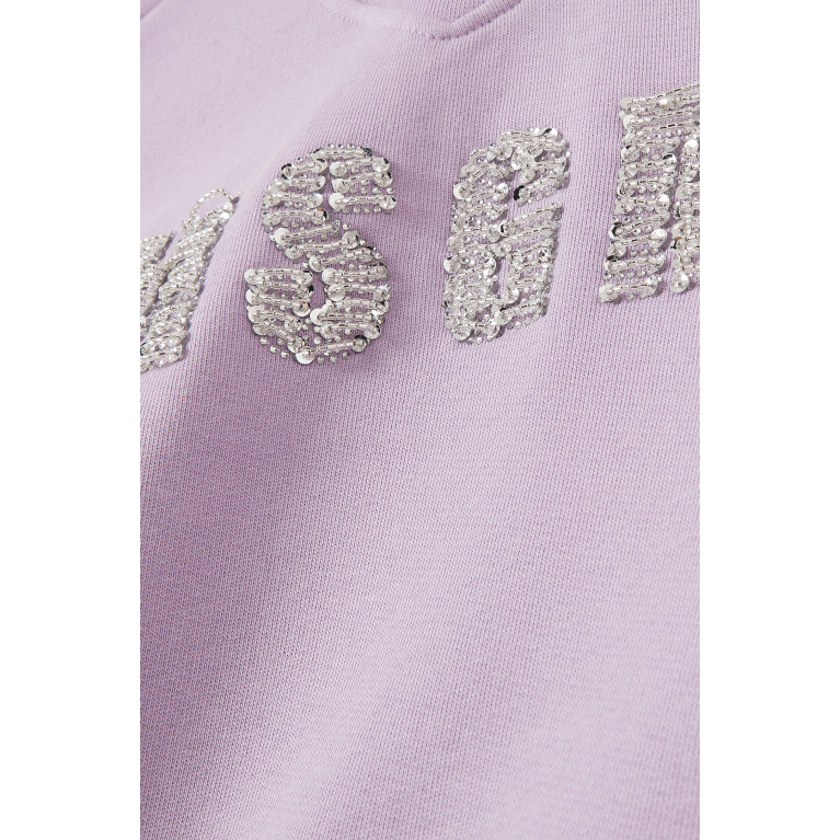 MSGM - Glittered Logo Sweatshirt in Cotton