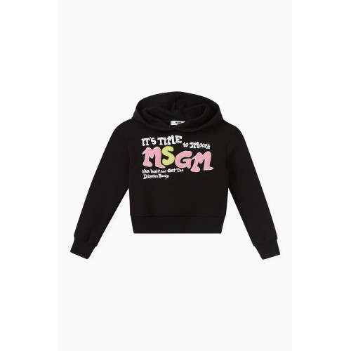 MSGM - Logo Printed Hoodie in Pure Cotton