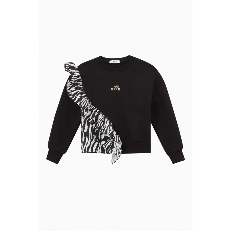 MSGM - Ruffle Detail Sweatshirt in Fleece