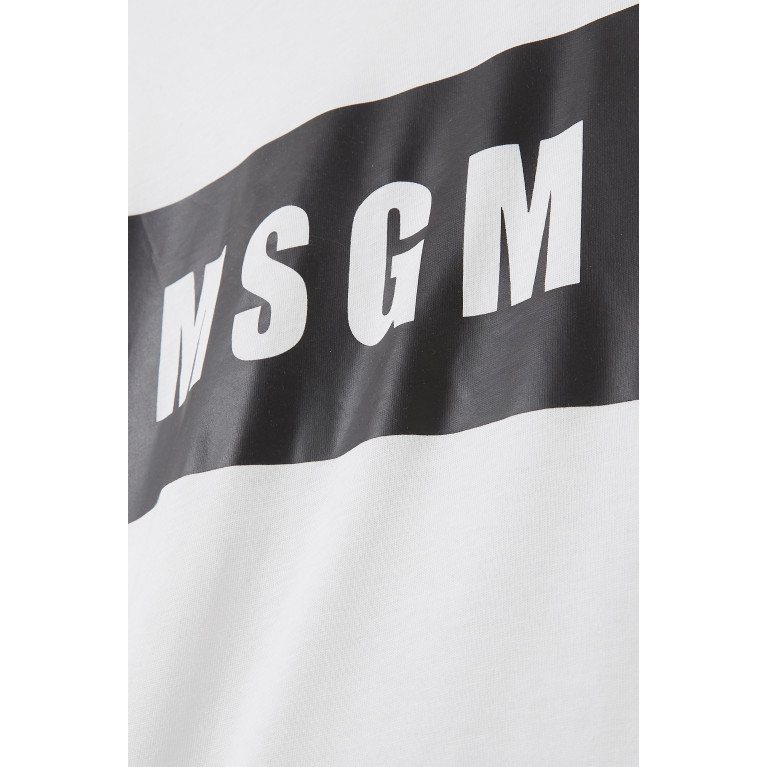MSGM - Box Logo T-shirt in Cotton White