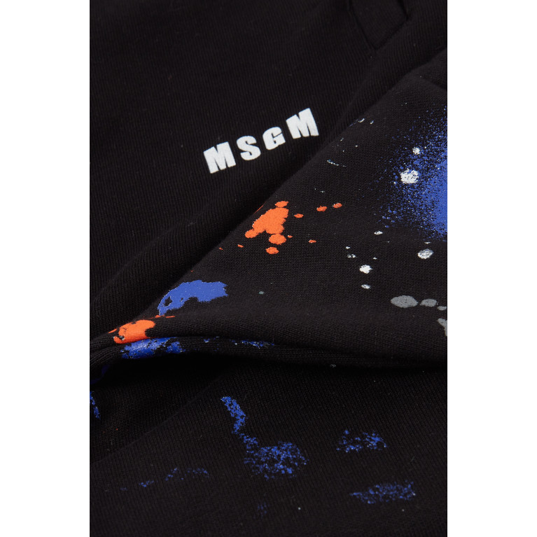 MSGM - Splatter Detail Sweatpants in Cotton Black