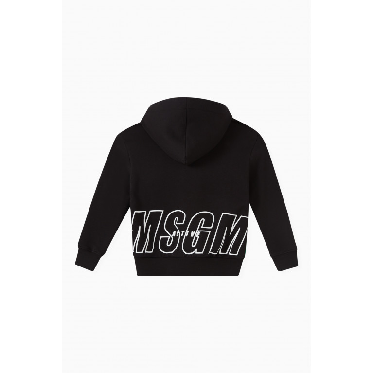 MSGM - Contrasting Logo Hoodie in Cotton