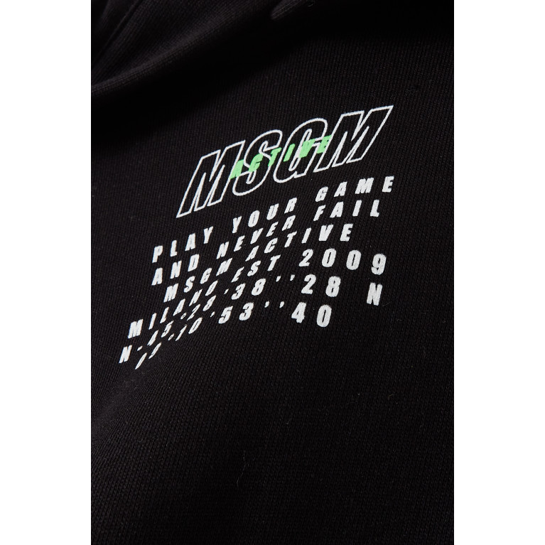 MSGM - Contrasting Logo Hoodie in Cotton