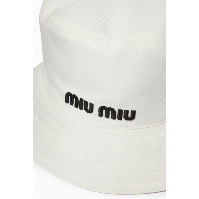 Miu Miu - Logo Bucket Hat in Cotton