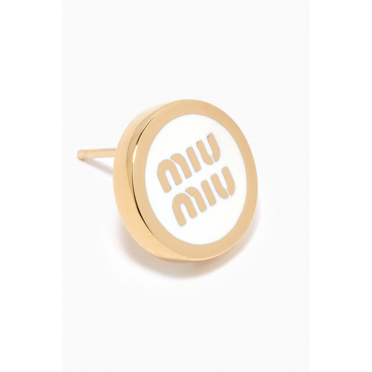 Miu Miu - Enameled Logo Stud Earrings