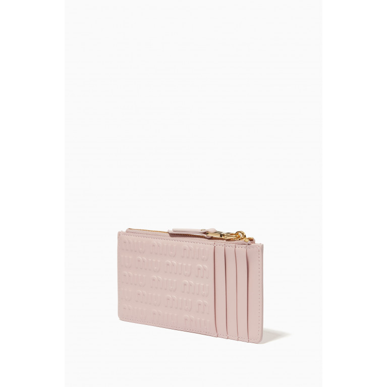 Miu Miu - Minuteria Zipped Wallet in Nappa Leather Pink