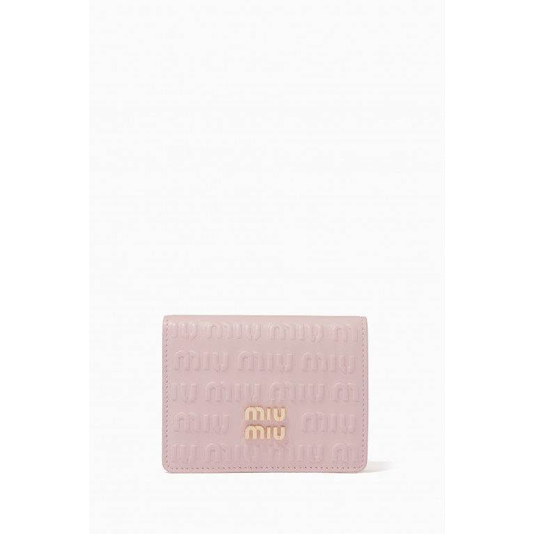 Miu Miu - Small Wallet in Logo-embossed Leather