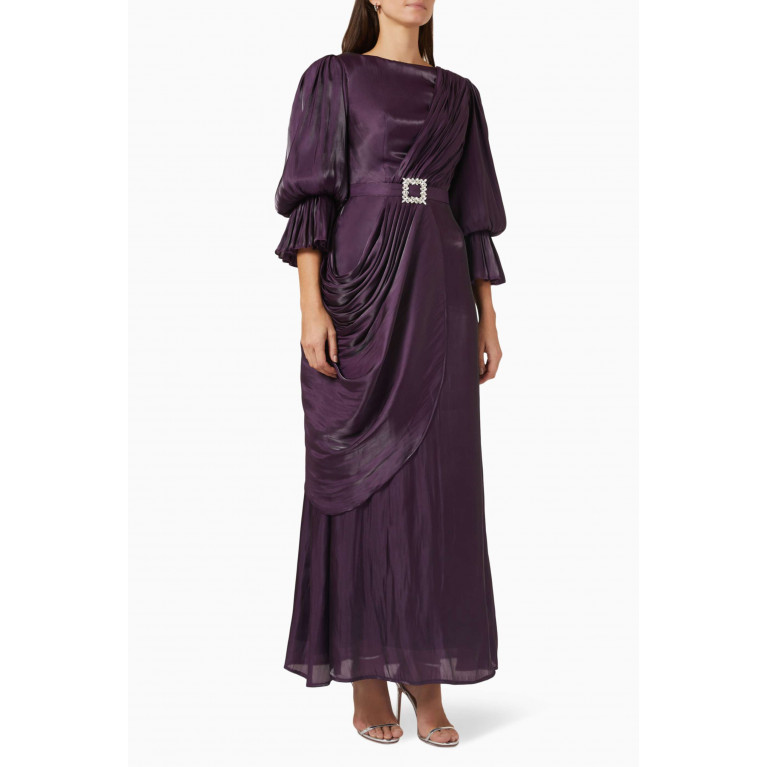 NASS - Draped Belted Dress Purple