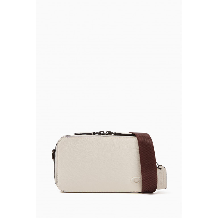 Coach - Charter Slim Crossbody Bag in Pebbled Leather White