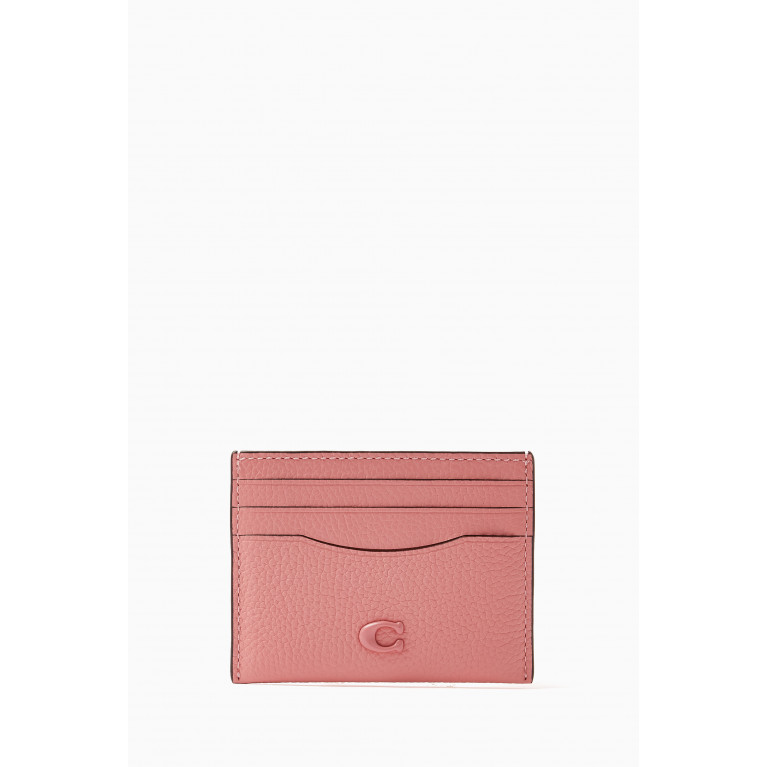 Coach - Card Case in Pebble Leather Pink