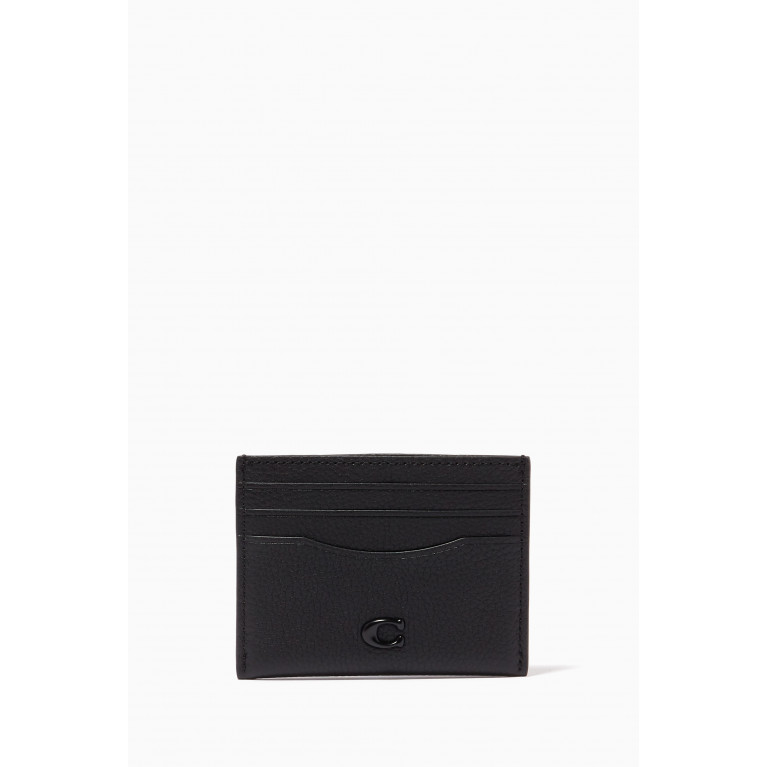 Coach - Card Case in Pebble Leather Black