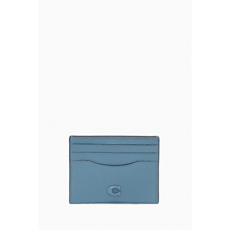 Coach - Card Case in Pebble Leather Blue