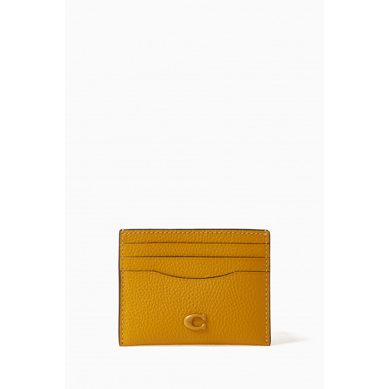 Coach - Card Case in Pebble Leather Yellow